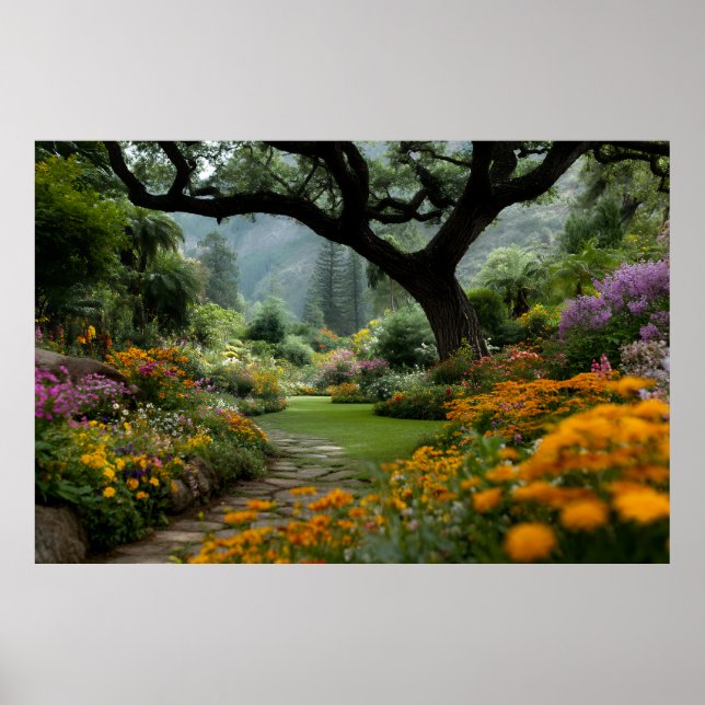 Majestic Blossom Canopy Garden Path Poster (Front)