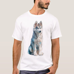 Majestic Blue Eyed Husky Arctic Spirit Men T-Shirt