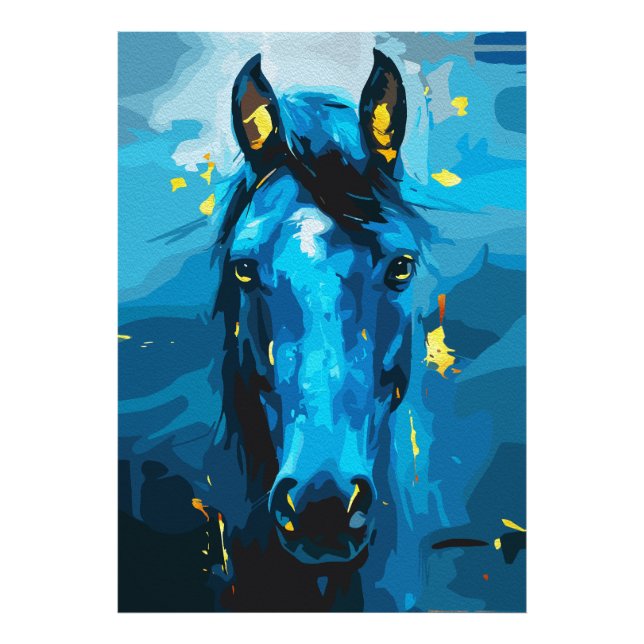 Majestic Blue Horse Art – Strength and Elegance Photo Print (Front)