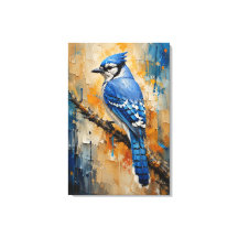 Majestic Blue Jay Abstract Canvas Print