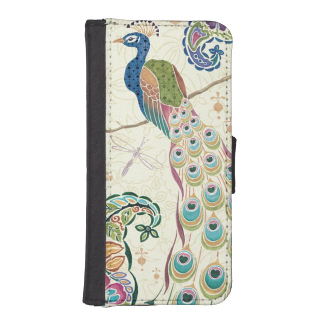 Majestic Blue Peacock iPhone Wallet Case (Front)