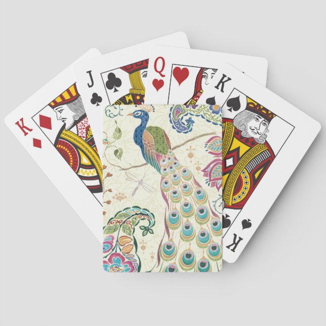 Majestic Blue Peacock Poker Cards (Back)