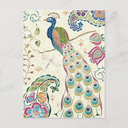 Majestic Blue Peacock Postcard