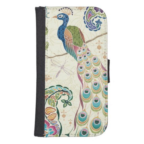 Majestic Blue Peacock Wallet Phone Case For Samsung Galaxy S4