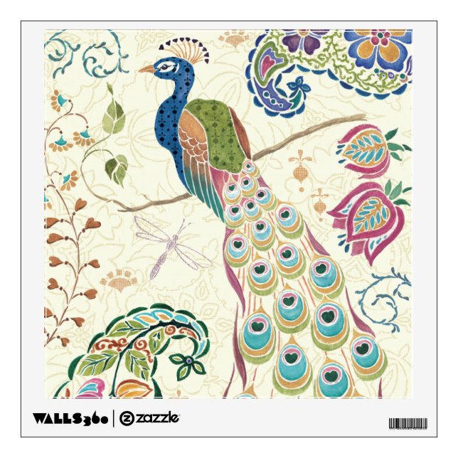 Majestic Blue Peacock Wall Sticker (Front)