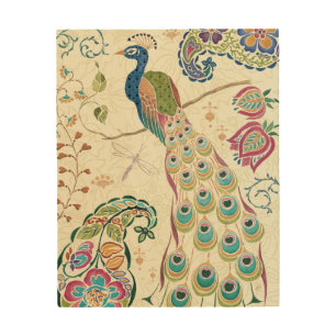 Majestic Blue Peacock Wood Wall Decor