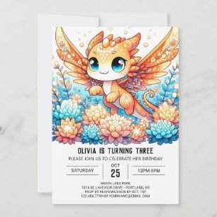 Majestic Boho Dragon Birthday Invitation