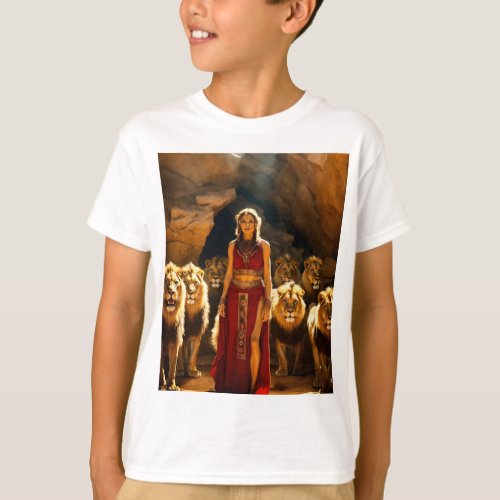 Majestic Bond Lady with Lion Graphic T_Shirt