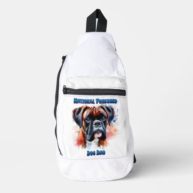 Majestic Boxer Dog Honors Purebred Day Sling Bag (Front)