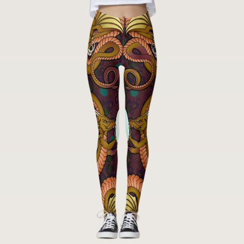 Majestic Bronze Dragons Leggings