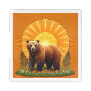 Majestic Brown Bear  Acrylic Tray