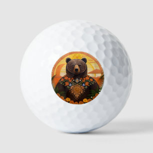 Majestic Brown Bear  Golf Balls