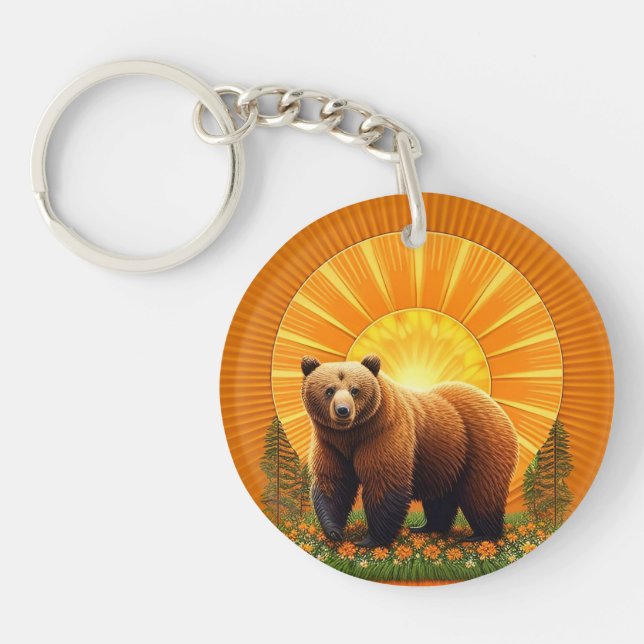 Majestic Brown Bear  Keychain (Front)