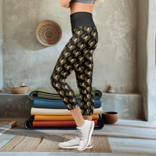 Majestic Brown Fantasy Griffin Mythical Gryphon Capri Leggings