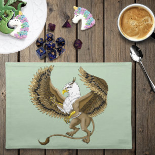 Majestic Brown Fantasy Griffin Mythical Gryphon Cloth Placemat