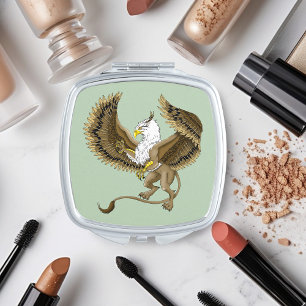 Majestic Brown Fantasy Griffin Mythical Gryphon Compact Mirror