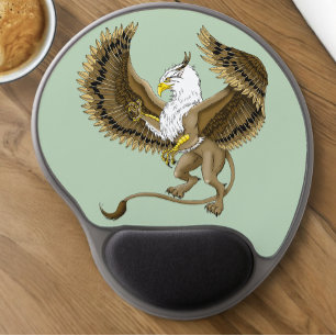 Majestic Brown Fantasy Griffin Mythical Gryphon Gel Mouse Pad