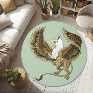 Majestic Brown Fantasy Griffin Mythical Gryphon Rug