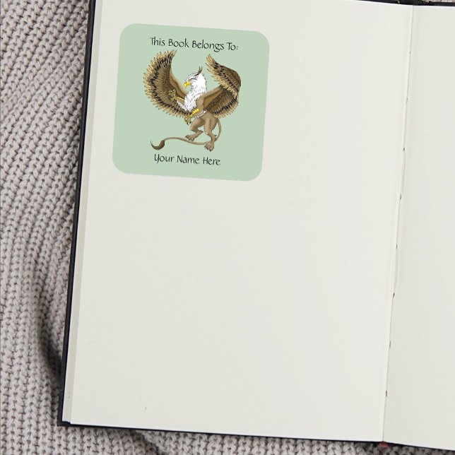 Majestic Brown Fantasy Griffin Mythical Gryphon Square Sticker (Creator Uploaded)