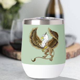 Majestic Brown Fantasy Griffin Mythical Gryphon Thermal Wine Tumbler