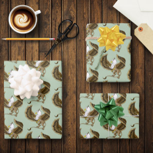 Majestic Brown Fantasy Griffin Mythical Gryphon Wrapping Paper Sheets