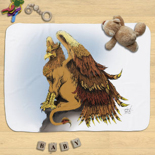 Majestic Brown Griffin Mythical Creature Baby Blanket
