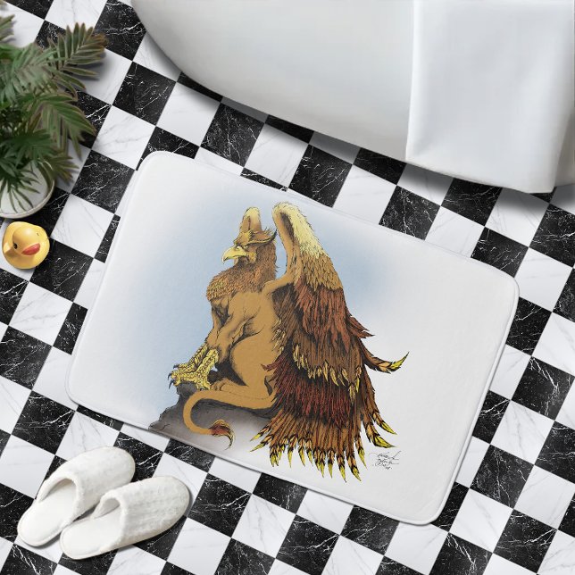 Majestic Brown Griffin Mythical Creature  Bath Mat (Creator Uploaded)