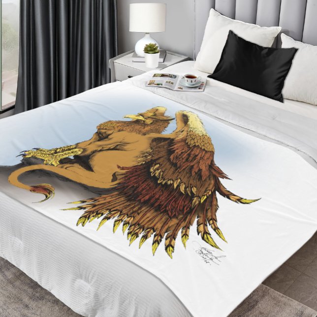 Majestic Brown Griffin Mythical Creature Fleece Blanket (Creator Uploaded)