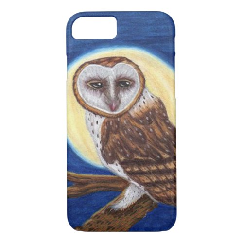Majestic Brown Spotted Owl Yellow Moon iPhone 87 Case