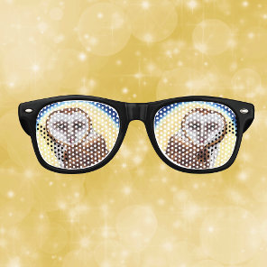 Majestic Brown Spotted Owl Yellow Moon Retro Sunglasses