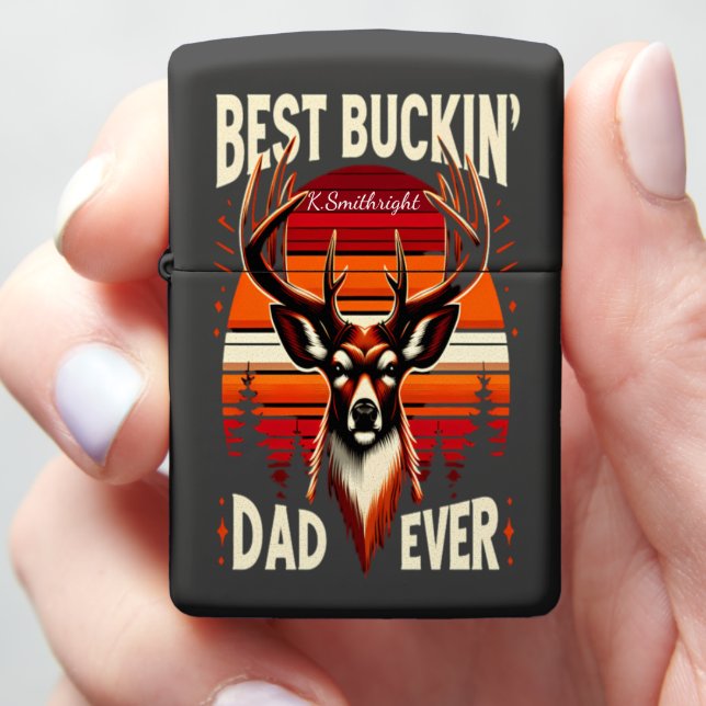 Majestic Buck Dad Tribute Zippo Lighter (In Hand)