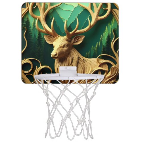 Majestic buck gazing out into a serene forest  mini basketball hoop