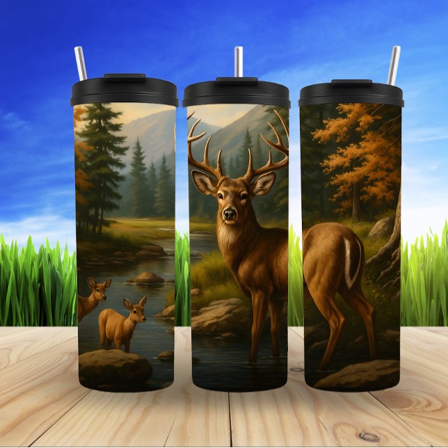 Majestic Buck, River Wilderness Thermal Tumbler (Creator Uploaded)