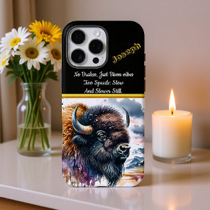 Majestic Buffalo Bison's Roam the Colorful Plains iPhone 16 Pro Max Case