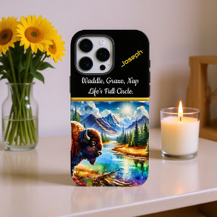 Majestic Buffalo by a Serene Mountain River iPhone 16 Pro Max Case
