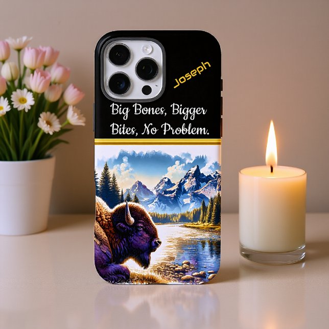 Majestic Buffalo by a Serene Mountain River Case-Mate iPhone Case (Creator Uploaded)