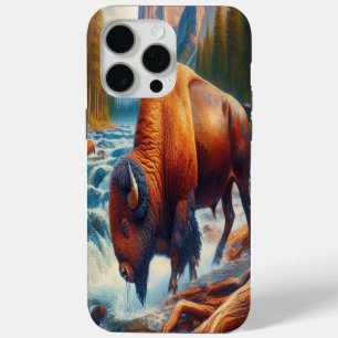 Majestic Buffalo in Tranquil Waters iPhone 15 Pro Max Case