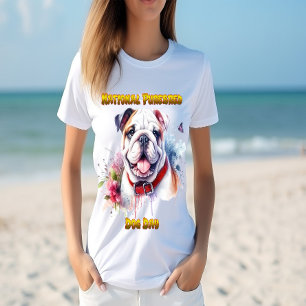 Majestic Bulldog Dog With Red Collar T-Shirt