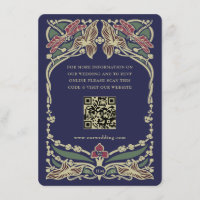 Majestic Burgundy Navy Blue Art Nouveau Wedding