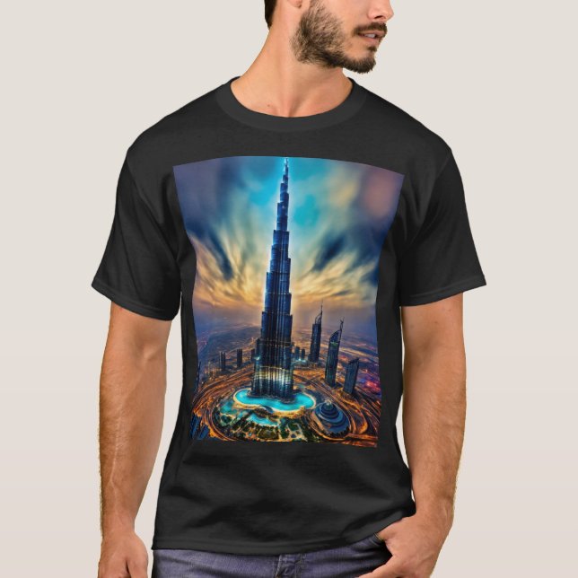 Majestic Burj Khalifa - Light Color T-Shirt Design (Front)
