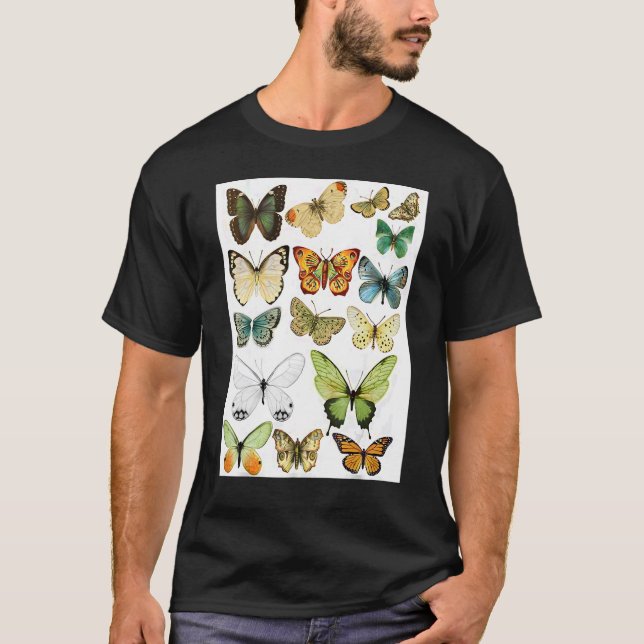 Majestic Butterfly  Blue Butterflies Morpho T-Shirt (Front)
