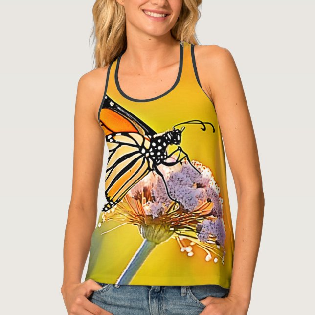 Majestic Butterfly Close Up Design Tank Top (Front)