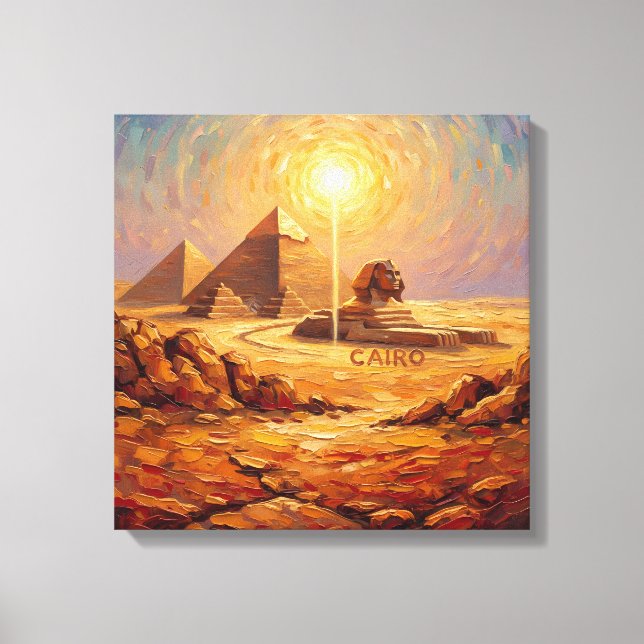 Majestic Cairo Pyramids and Sphinx Canvas Print (Front)