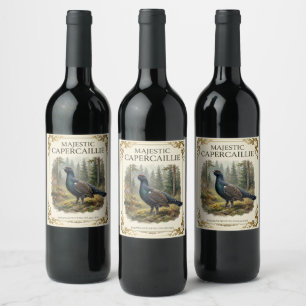 Majestic Capercaillie Art Wine Label