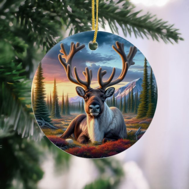 Majestic Caribou Keepsake Ceramic Ornament (Creator Uploaded)