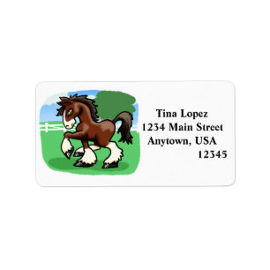 Majestic Cartoon Draft Horse Label
