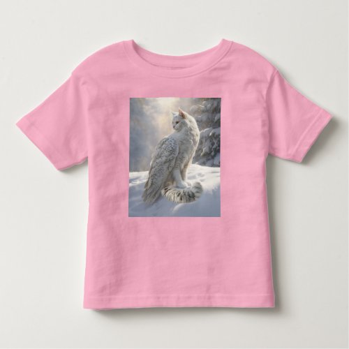 Majestic Cat_Bird Hybrid With Flowers and Bird Toddler T_shirt