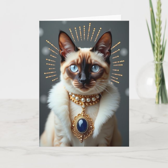 Majestic Cat Birthday Card (Front)