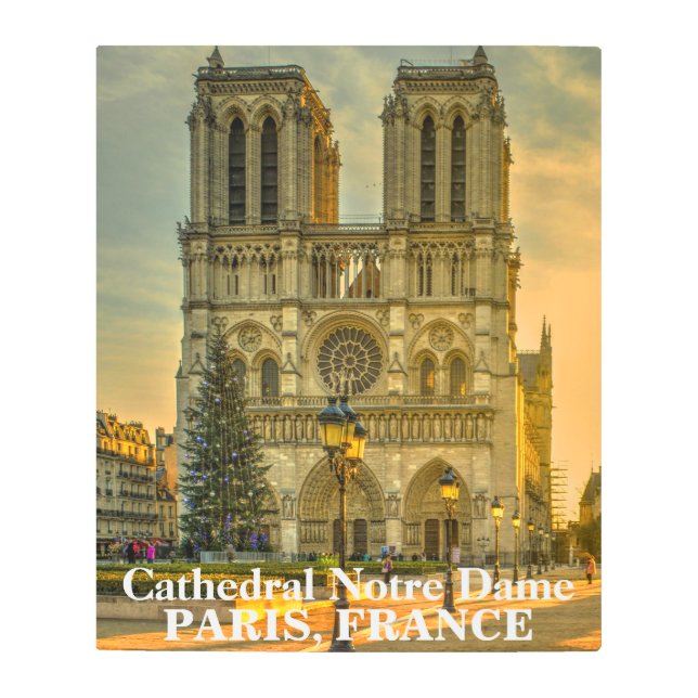 Majestic Cathedral of Notre Dame Paris France Metal Print (Front)