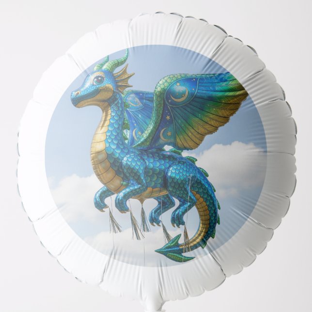 Majestic Celestial Dragon Mylar Balloon (Front)
